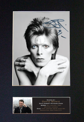 David Bowie Signed Autograph Quality Mounted Photo Repro A4 Print 606