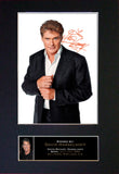 DAVID HASSELHOFF Mounted Signed Photo Reproduction Autograph Print A4 102