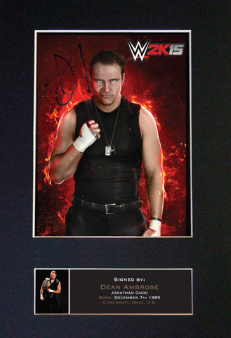DEAN AMBROSE WWE Quality Autograph Mounted Photo Repro Print A4 581
