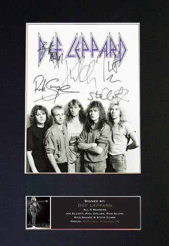 DEF LEPPARD (RARE) Quality Autograph Mounted Signed Photo Repro Print A4 695