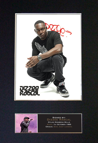 DIZZEE RASCAL Autograph Mounted Photo Reproduction QUALITY PRINT A4 395