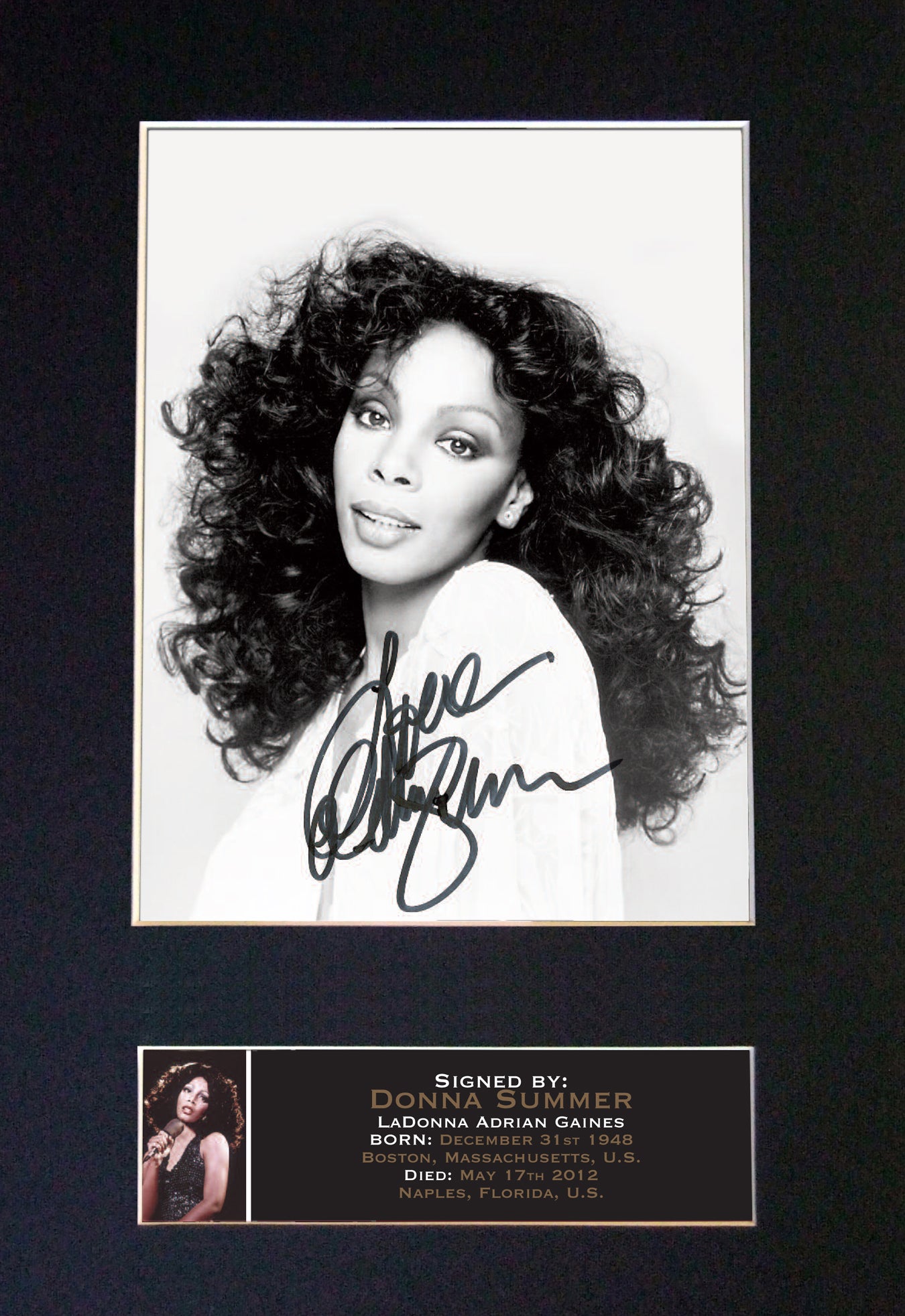 DONNA SUMMER Very Rare Quality Autograph Mounted Signed Photo PRINT A4 666