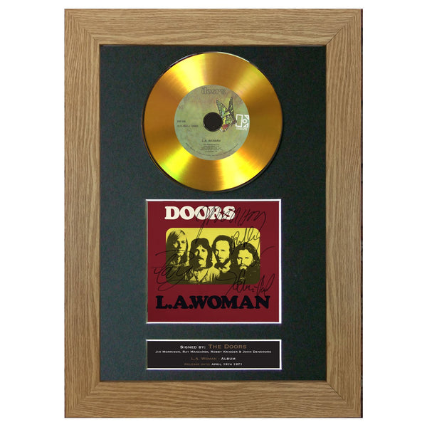 #145 The Doors - LA Woman GOLD DISC Signed Autograph Mounted Repro A4