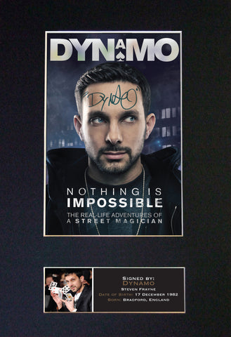 DYNAMO Signed Mounted Photo Reproduction Autograph QUALITY PRINT A4 388