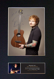 ED SHEERAN No3 Signed Autograph Mounted Photo REPRODUCTION PRINT A4 400