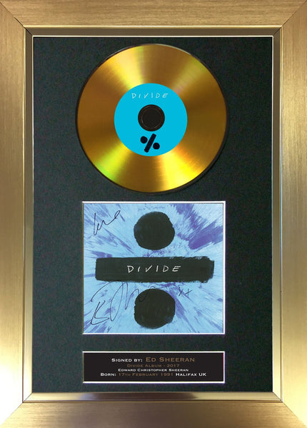#110 Ed Sheeran - Divide GOLD DISC Cd Album Signed Autograph Mounted Photo Print