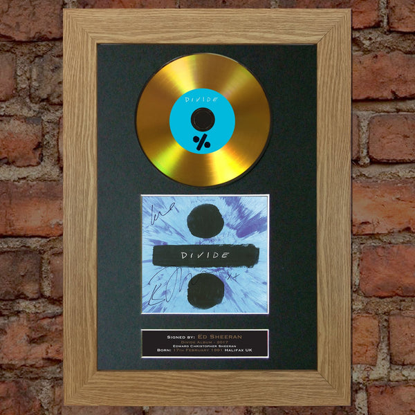 #110 Ed Sheeran - Divide GOLD DISC Cd Album Signed Autograph Mounted Photo Print