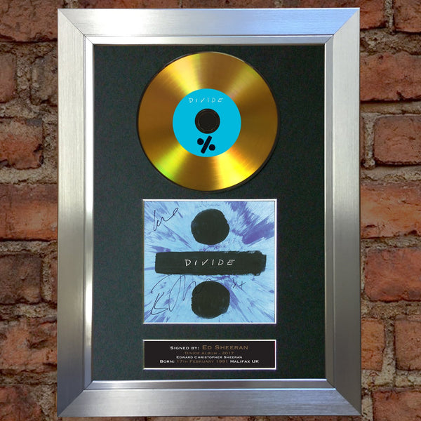#110 Ed Sheeran - Divide GOLD DISC Cd Album Signed Autograph Mounted Photo Print