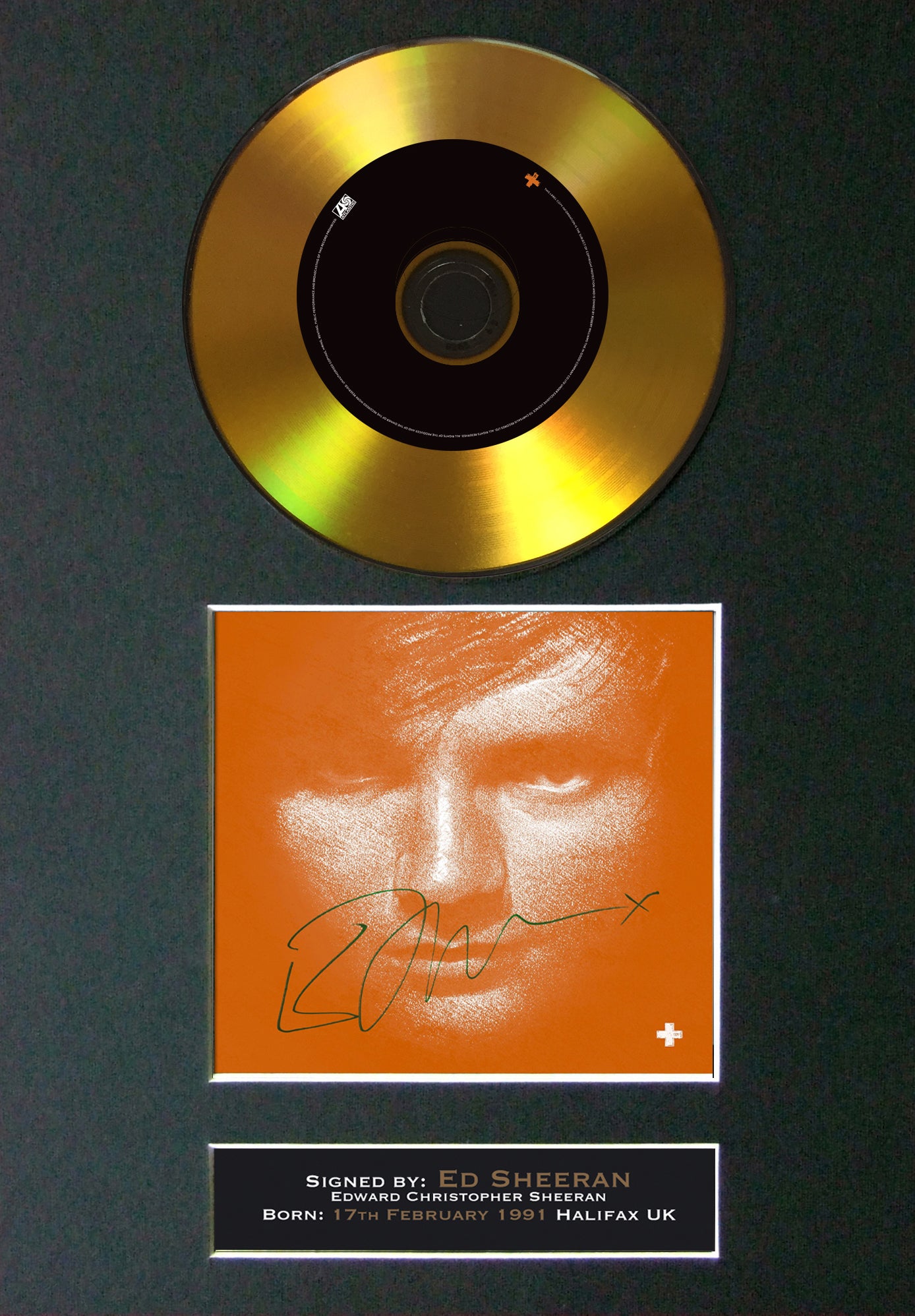 #110 Ed Sheeran - Divide GOLD DISC Cd Album Signed Autograph Mounted Photo Print