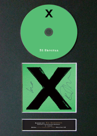 ED SHEERAN X Album Signed CD COVER MOUNTED A4 Autograph Repro Print (55)