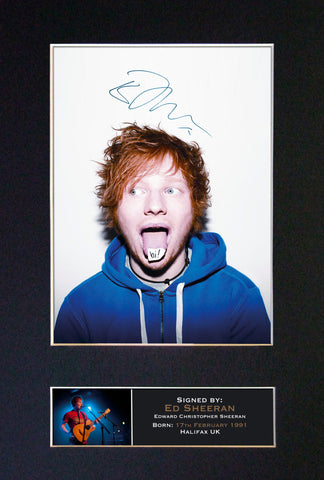 ED SHEERAN No1 Mounted Signed Photo Reproduction Autograph Print A4 79