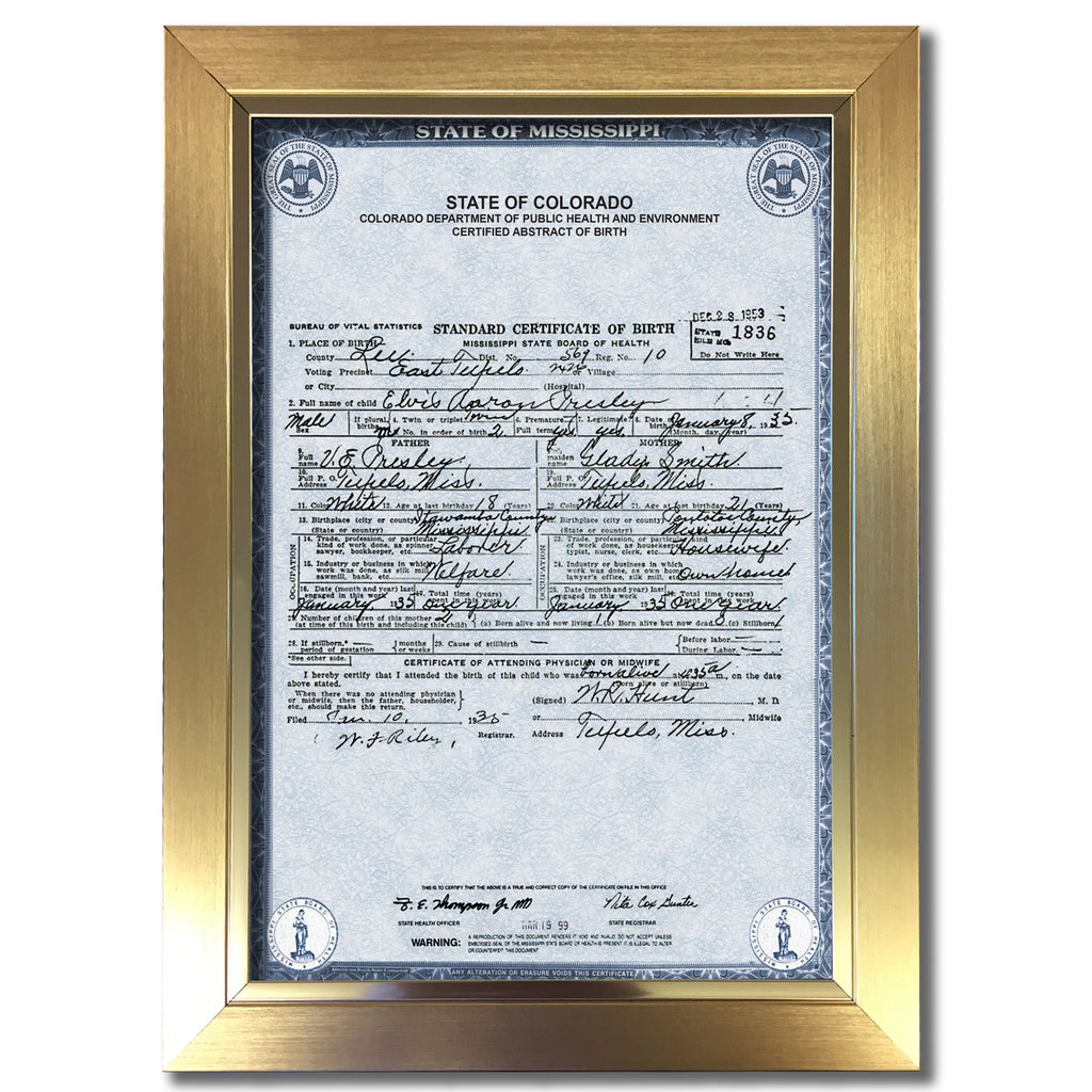 Elvis Presley Death Certificate