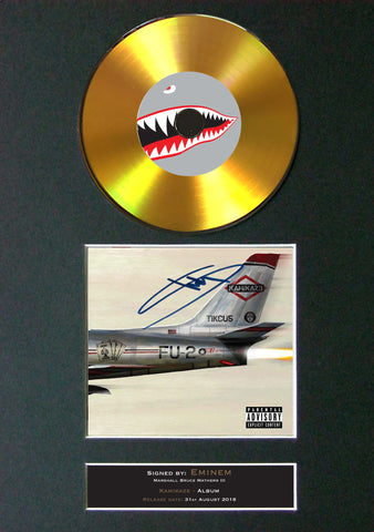 #181 EMINEM Kamikaze GOLD DISC Cd Album Signed Autograph Mounted Photo Print