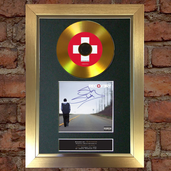 #113 Eminem - Recovery GOLD DISC Cd Album Signed Autograph Mounted Print