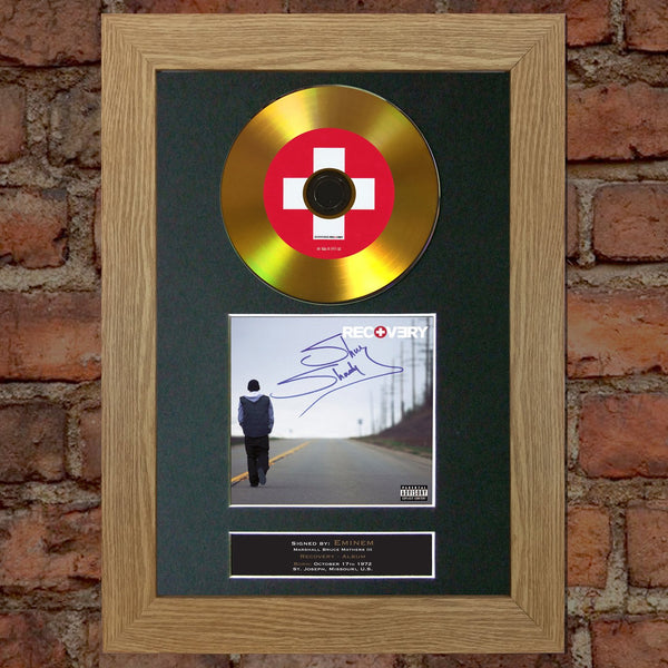 #113 Eminem - Recovery GOLD DISC Cd Album Signed Autograph Mounted Print