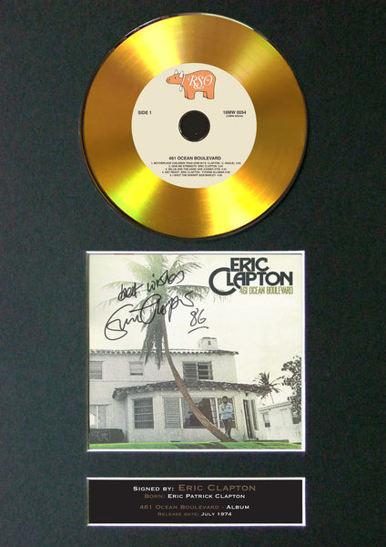 #164 GOLD DISC ERIC CLAPTON 461 Ocean CD Album Signed Autograph Mounted Repro