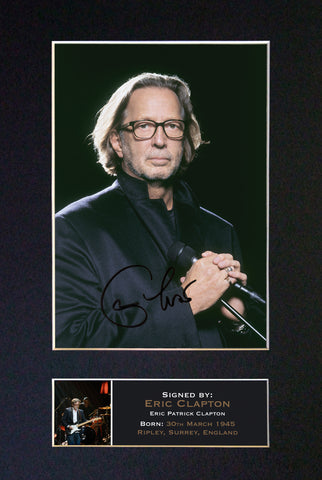 ERIC CLAPTON Autograph Mounted Photo Reproduction QUALITY PRINT A4 328