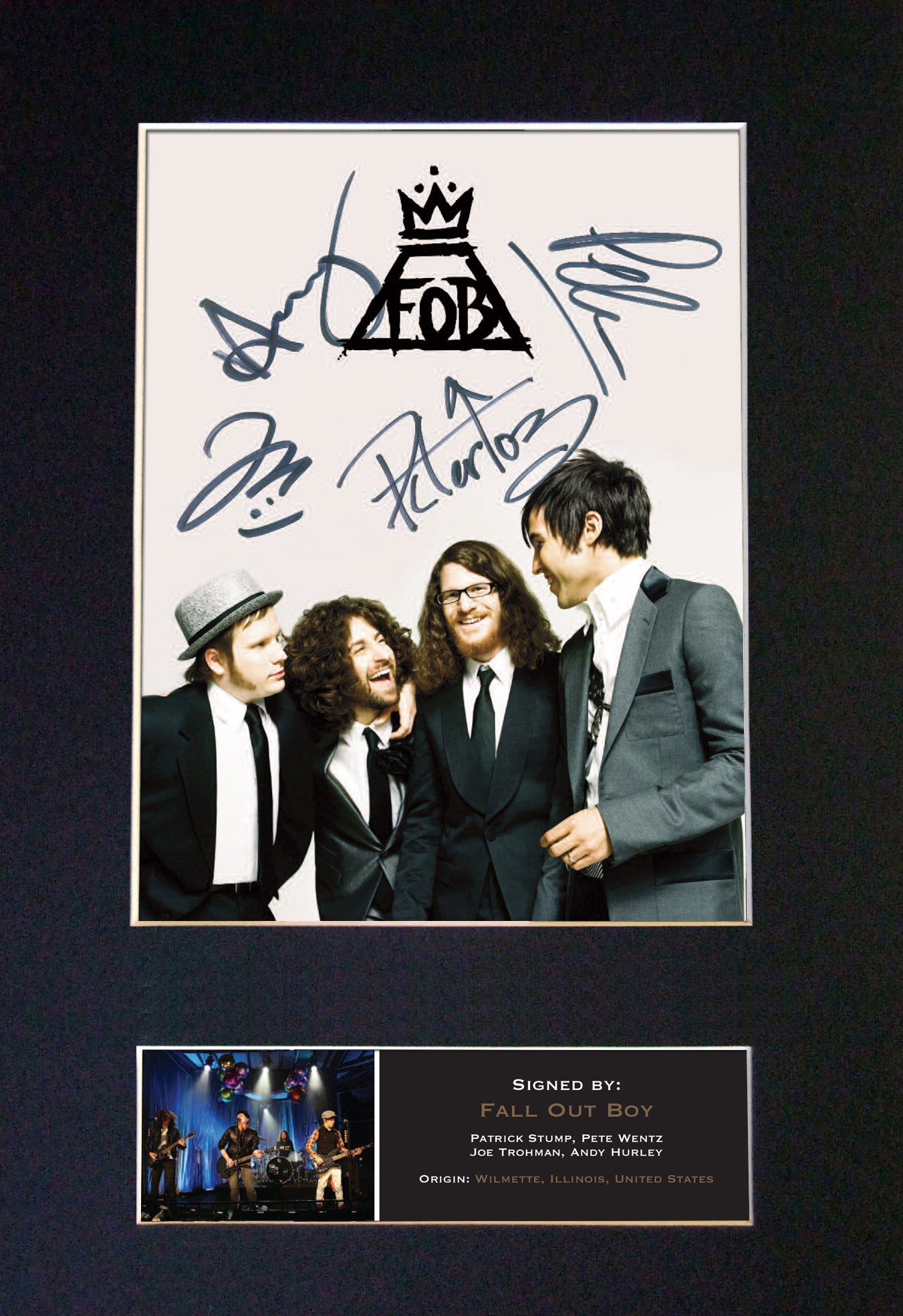 FALL OUT BOY Quality Autograph Mounted Photo Repro Print A4 474