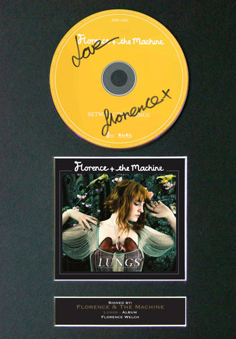 FLORENCE & THE MACHINE Lungs Album Signed CD COVER MOUNTED A4 Autograph Print 66