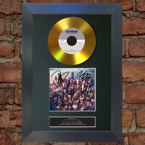 #109 Foo Fighters - Sonic Highways GOLD DISC Cd Album Signed Autograph Mounted Print