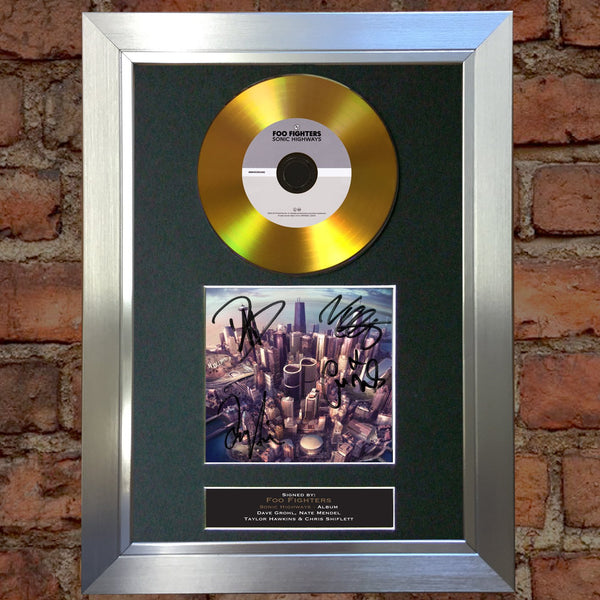 #109 Foo Fighters - Sonic Highways GOLD DISC Cd Album Signed Autograph Mounted Print