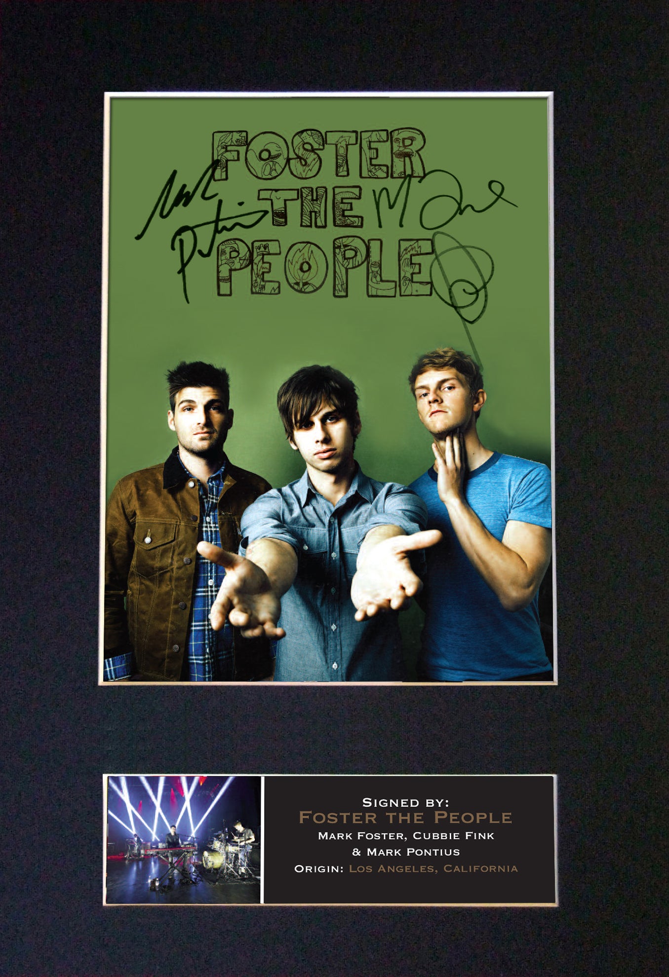 FOSTER THE PEOPLE Mounted Signed Photo Reproduction Autograph Print A4 363