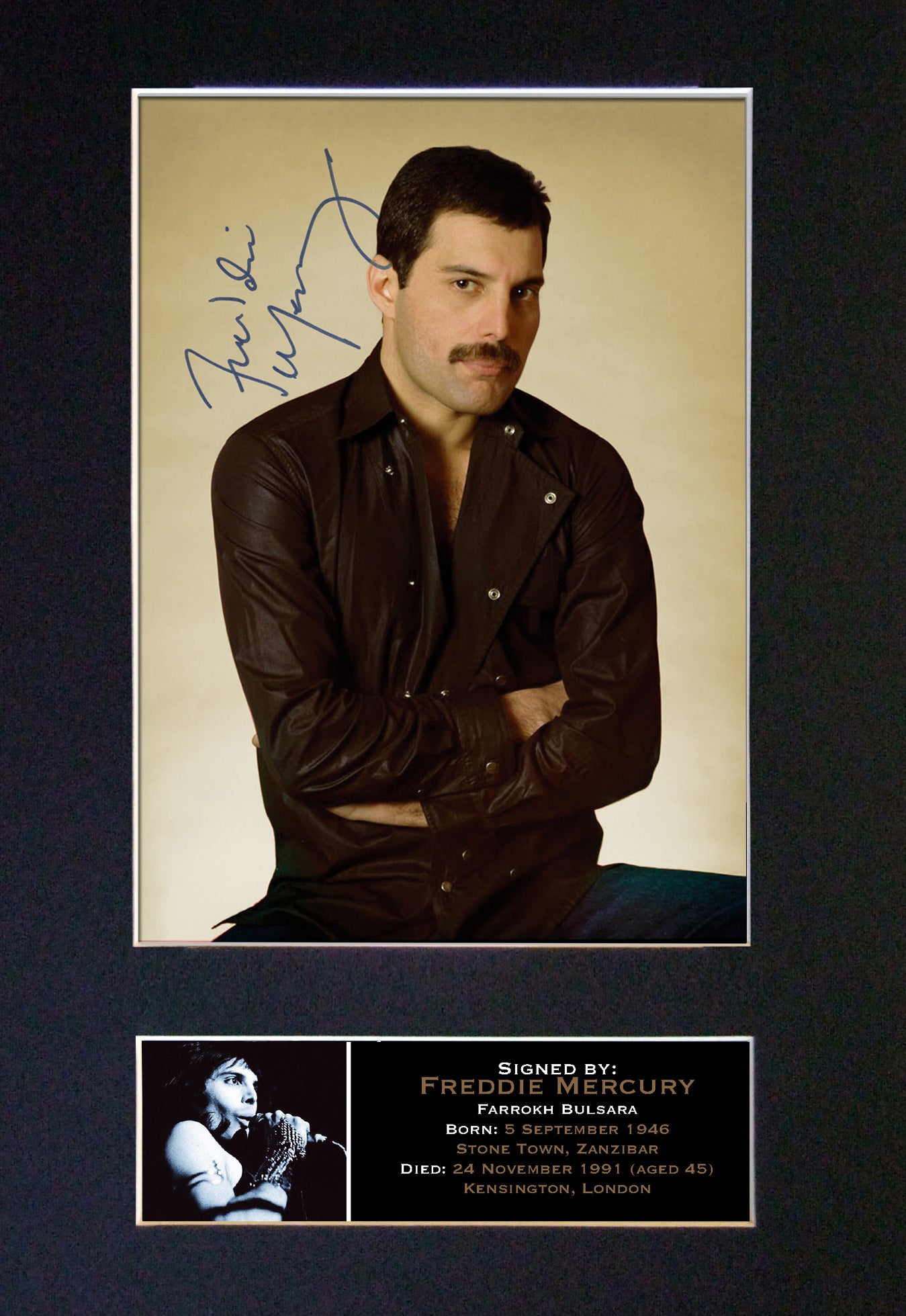 FREDDIE MERCURY Queen Mounted Signed Photo Reproduction Autograph Print A4 65