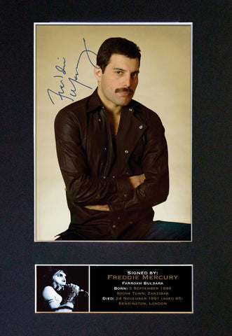 FREDDIE MERCURY Queen Mounted Signed Photo Reproduction Autograph Print A4 65