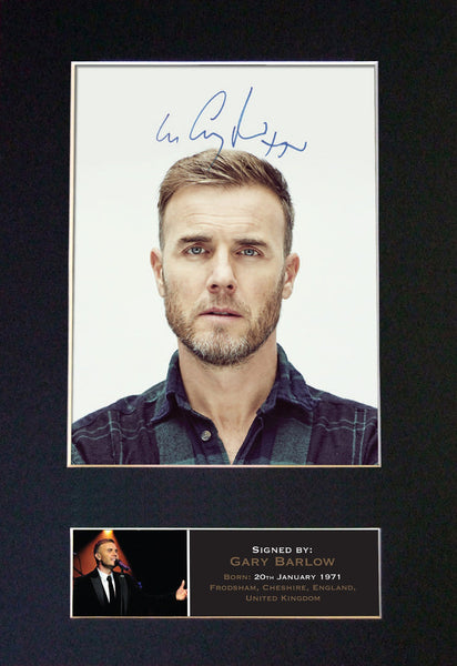 GARY BARLOW Signed Autograph Mounted Photo REPRODUCTION PRINT A4 402
