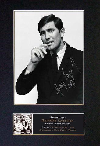 GEORGE LAZENBY Signed Autograph Mounted Photo Reproduction A4 276
