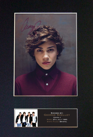 GEORGE SHELLEY Union J Signed Autograph Mounted Photo Reproduction A4 407