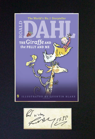 ROALD DAHL The Giraffe and the Pelly & Me Book Cover Autograph Signed Print 682