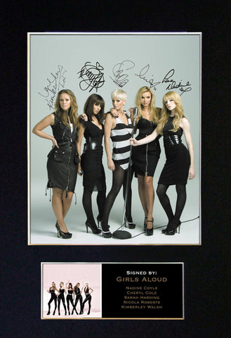 GIRLS ALOUD Mounted Signed Photo Reproduction Autograph Print A4 189