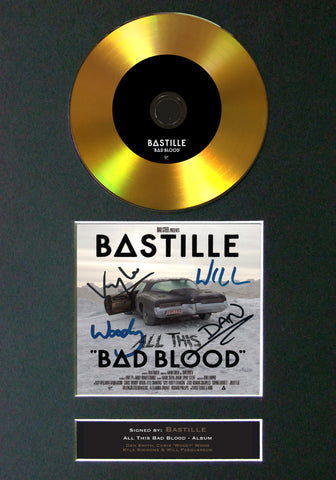 #84 GOLD DISC BASTILLE Bad Blood Album Signed Autograph Mounted Photo Repro A4
