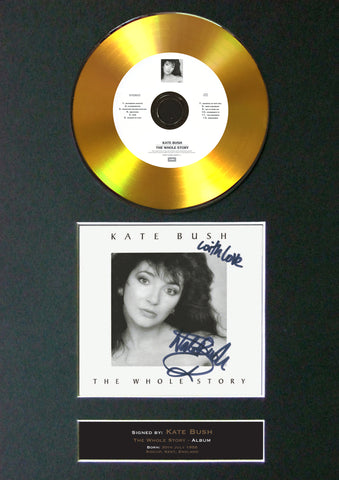 #93 Kate Bush - The Whole Story GOLD DISC Cd Album Signed Autograph Mounted Print