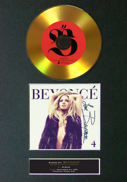 #85 GOLD DISC BEYONCE (four) Album Signed Autograph Mounted Photo Repro A4