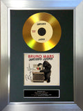 #125 Bruno Mars - Unorthodox Jukebox GOLD DISC Cd Single Album Signed Autograph Mounted Re-Print