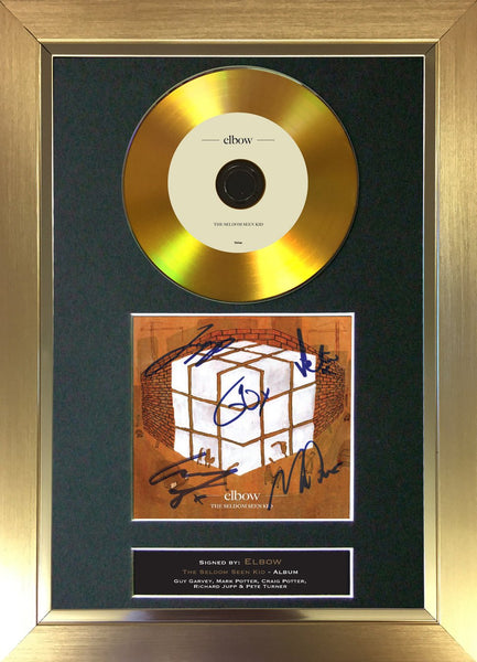 #120 Elbow - The Seldom Seen Kid GOLD DISC Cd Album Signed Autograph Mounted Print