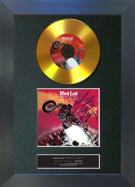 #89 Meatloaf - Bat out of Hell GOLD DISC Cd Album Signed Autograph Mounted Print