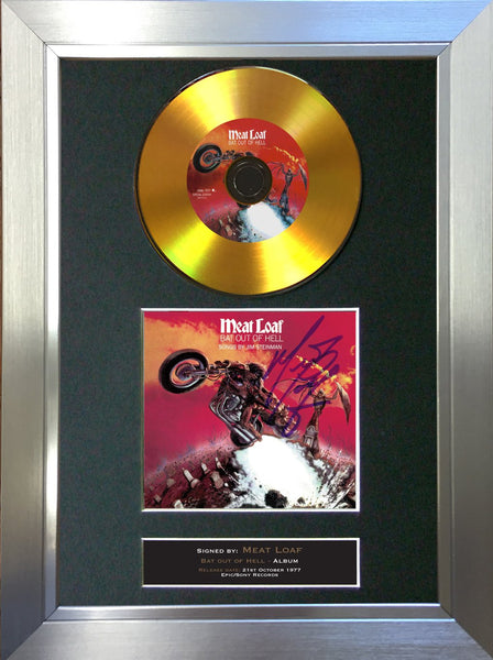 #89 Meatloaf - Bat out of Hell GOLD DISC Cd Album Signed Autograph Mounted Print