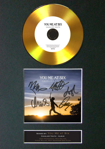 #99 You Me at Six - Cavalier Youth GOLD DISC Cd Album Signed Autograph Mounted Print