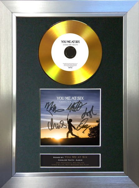 #99 You Me at Six - Cavalier Youth GOLD DISC Cd Album Signed Autograph Mounted Print