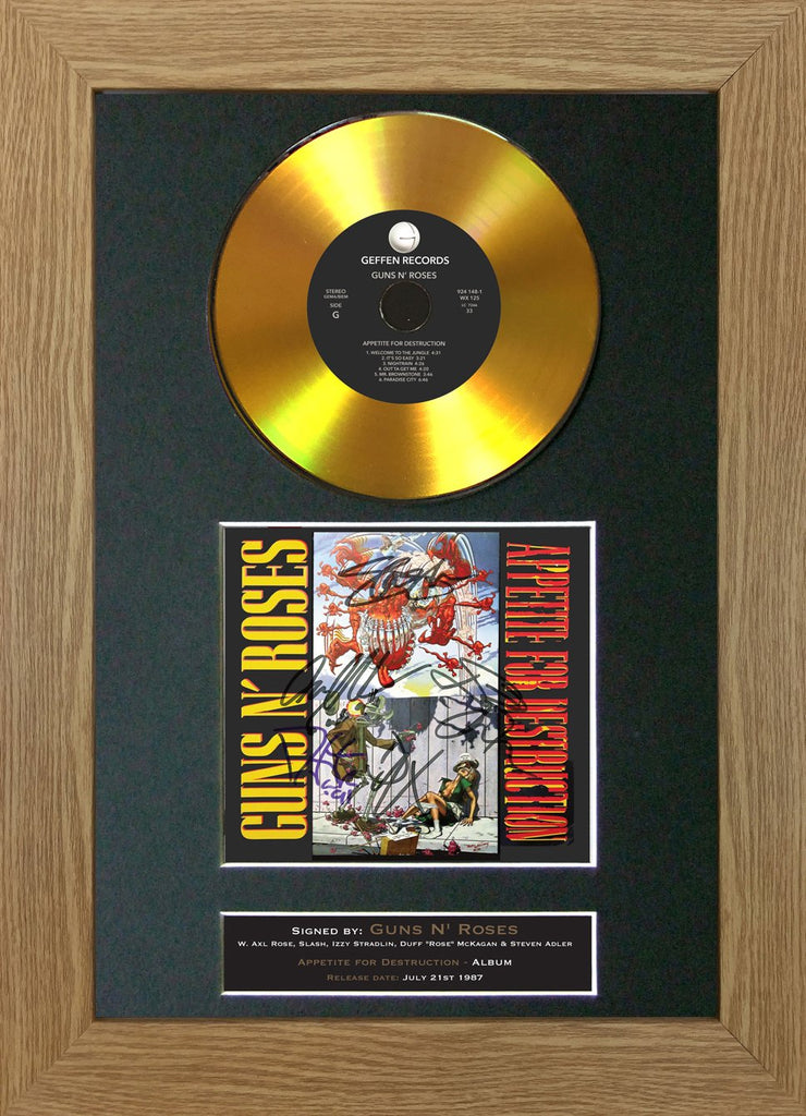 167 Guns & Roses - Appetite For Destruction Gold CD – The Autograph Gallery