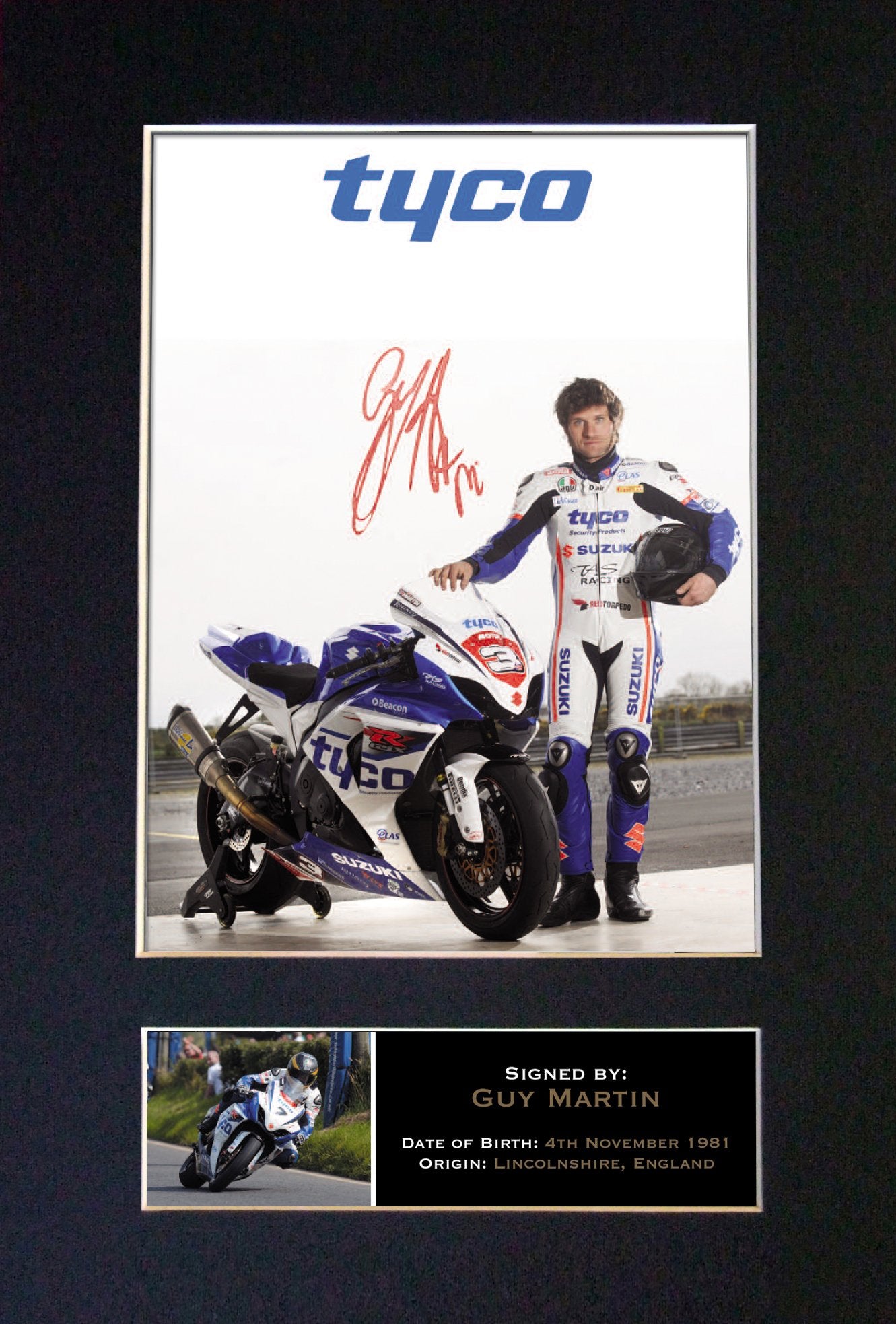 GUY MARTIN Mounted Signed Photo Reproduction Autograph Print A4 307