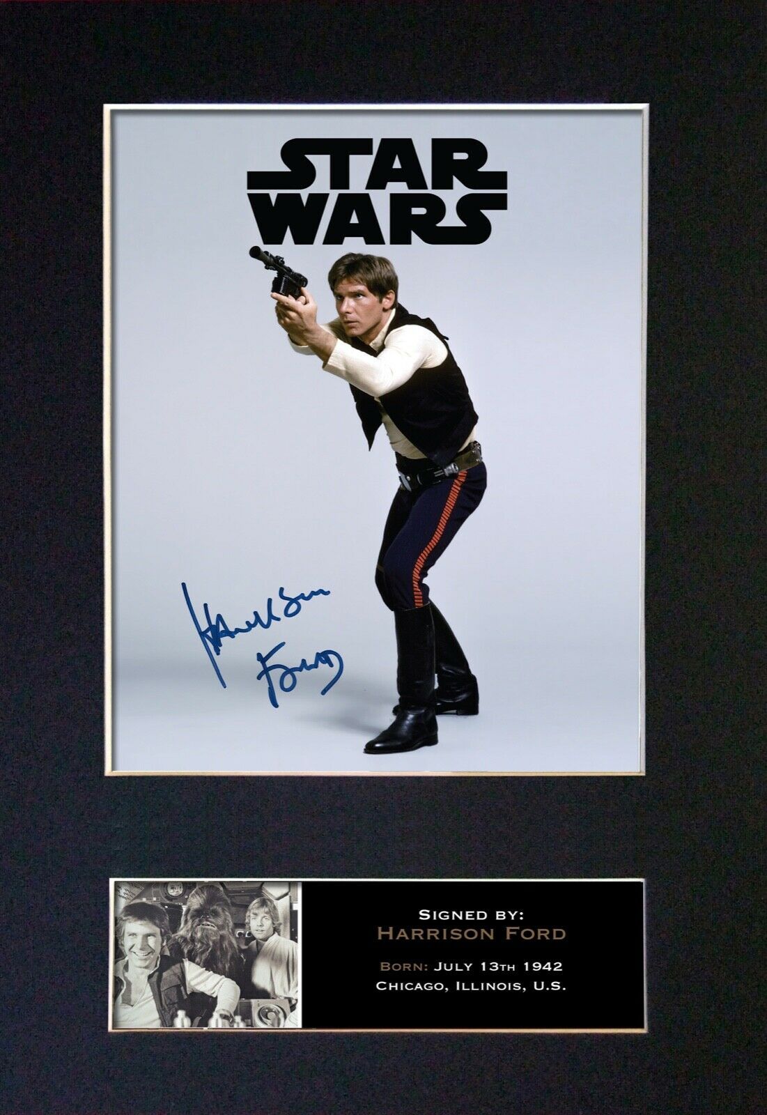 HARRISON FORD Gift Signed A4 Printed Autograph Star Wars Gifts HANS SOLO 840