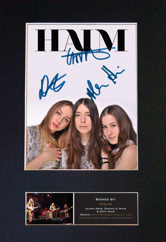 Haim Signed Autograph Mounted Photo Repro A4 Print BRAND NEW 453