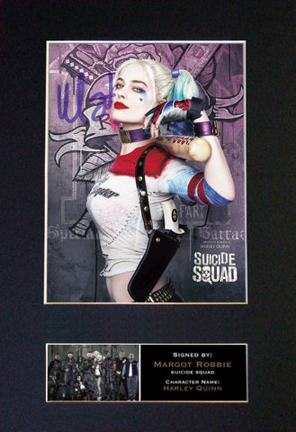 SUICIDE SQUAD Harley Quinn Signed Autograph Mounted Photo Repro A4 Print 618