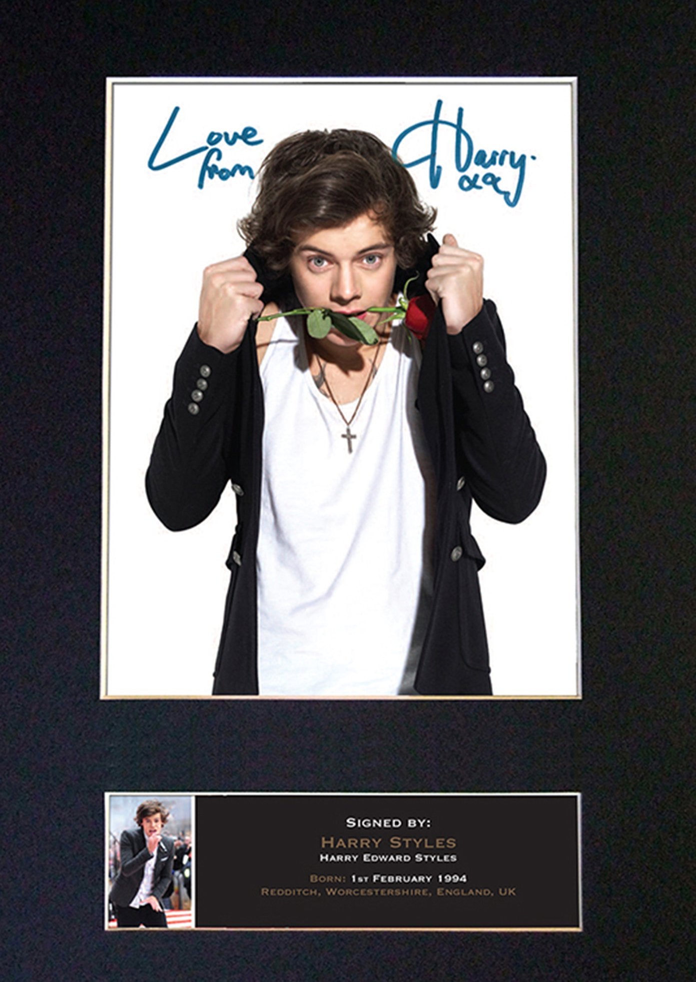 HARRY STYLES #2 One Direction Signed Autograph Mounted Photo Repro A4 Print 442