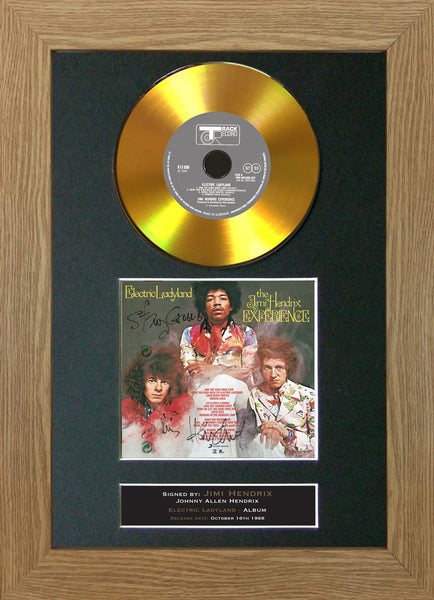#132 Jimi Hendrix - Electric Ladyland GOLD DISC CD Album Signed Autograph Mounted Repro