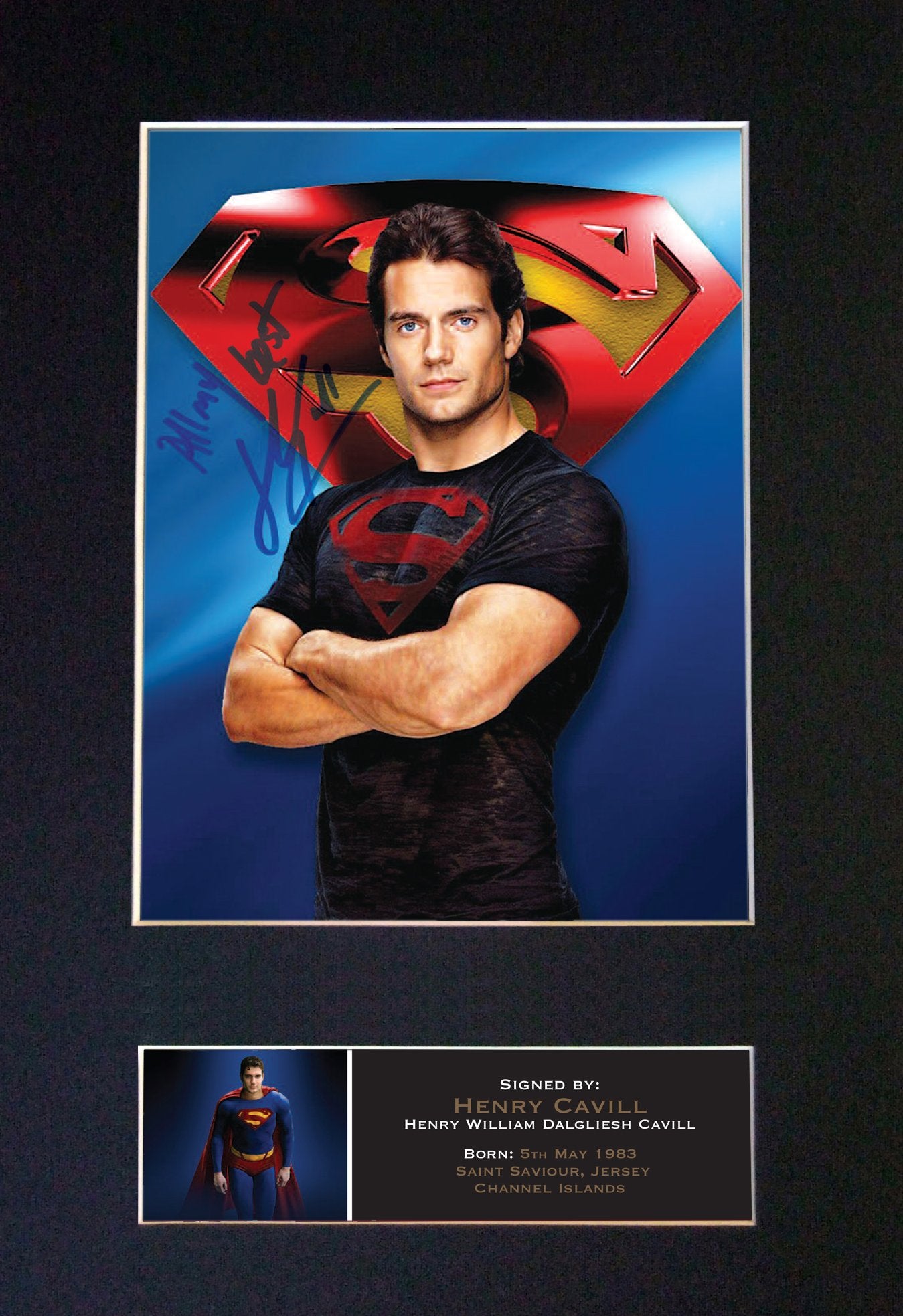 HENRY CAVILL Superman Signed Autograph Quality Mounted Photo Repro A4 Print 558